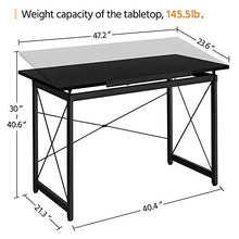 Load image into Gallery viewer, YAHEETECH 47"x 24" Drafting Table Drawing/Crafting Table/Desk Art Desk for Artists Tilting Tabletop Basic Drawing Painting Writing Station Studying Desk with Adjustable Tabletop & Pencil Ledge Black