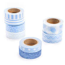 Load image into Gallery viewer, Darice Light Blue Washi Tape Assortment