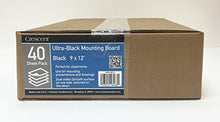 Load image into Gallery viewer, Crescent Creative Products Black Crescent Ultra 8 Mounting Board, Double-Sided, Bulk Pack, 40 Count, 9" x 12" Size, 9 x 12 Inches