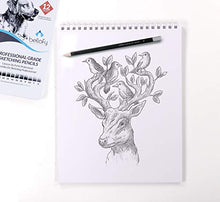 Load image into Gallery viewer, Bellofy 2 x Large Mixed Media Sketchbook 11x14 Inch - Art Paper Pads, 20 Sheets/Pad | 98 lb 160gsm | Spiral Sketchpad for Multimedia - Acrylic Pencil Pen Watercolor | Art Supplies