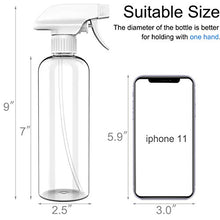Load image into Gallery viewer, Clear Plastic Spray Bottle, Flutain 4-Pack 16OZ Empty Spray Bottles with Adjustable Nozzle, Fine Mist Spray Bottle for Cleaning Solutions