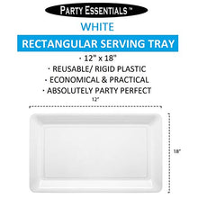 Load image into Gallery viewer, Party Essentials Heavy Duty Hard Plastic 12 x 18-Inch Rectangular Serving Tray, Single Unit, White