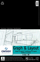 Load image into Gallery viewer, Canson Foundation Series Graph and Layout Paper Pad with Non Reproducible Blue Grid, 20 Pound, 8 by 8 Grid on 11 x 17 Inch Paper, 40 Sheets