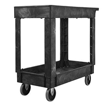 Load image into Gallery viewer, Rubbermaid Commercial Service/Utility Cart, Two-Shelf, 300 lb capactiy, Black (FG9T6600BLA)