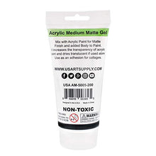 Load image into Gallery viewer, U.S. Art Supply Clear Gel Medium Matte Acrylic Medium, 200ml Tube - Use to create transparent colors