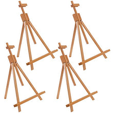 Load image into Gallery viewer, U.S. Art Supply Topanga 31" High Tabletop Wood Folding A-Frame Artist Studio Easel (Pack of 4) - Adjustable Beechwood Tripod Display Stand, Holds Up To 27" Canvas - Portable Table Desktop Holder