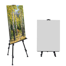 Load image into Gallery viewer, T-Sign 72'' Tall Display Easel Stand, Aluminum Metal Tripod Art Easel Adjustable Height from 22-72”, Extra Sturdy for Table-Top/Floor Painting, Drawing and Display with Bag, Black