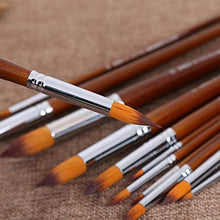 Load image into Gallery viewer, BOSOBO Pointed-Round Paint Brushes Set, 13pcs Professional Wood Handle Nylon Hair Artist Paintbrushes for Watercolor Acrylic Ink Gouache Oil Tempera Painting, Face Body Art, Craft and Paint by Number