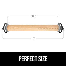 Load image into Gallery viewer, Gorilla Grip Premium Rolling Pin, Adjustable Dough Roller Solid Beechwood, Removable Thickness Rings to Measure Doughs Professional Home Kitchen Baking Utensil, Pizza Pies, Black Gray White Light Gray