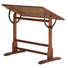 Load image into Gallery viewer, Vintage Rustic Oak Drafting Table, Top Adjustable Drafting Table Craft Table Drawing Desk Hobby Table Writing Desk Studio Desk, 42''W x 30''D