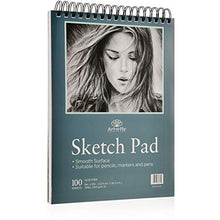 Load image into Gallery viewer, 100 Sheets 9 x 12 Inch Smooth Sketchpad For Drawing Pencils Pens Markers Sketching Coloring Sketch Pad Spiral Bound Sketchbook