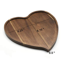 Load image into Gallery viewer, JB Home Collection 4568, Premium Acacia Wood Heart Shape Romantic Wedding Serving Tray Plate for Snack Cake Fruit Nuts Appetizer,8.25"x6.75"