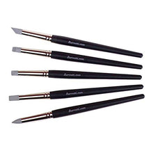 Load image into Gallery viewer, Barvotti 5 Pcs Set of Silicone Color Shapers Tools with Soft Rubber Tip to Paint, Blend, Carve, Smudge - Clay Sculpting Tools, Black Wooden Handle - 10mm Tips