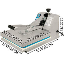 Load image into Gallery viewer, VEVOR Heat Press Machine 15X15 Inch Sublimation Machine 1400W Silver T Shirt Press Machine with Digital Display Screen 15x15 Heat Press Heat Transfer Printing Press for DIY T-Shirts Cloth Mouse Pad