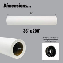 Load image into Gallery viewer, White Kraft Paper Roll | 36" x 200' (2400") | Best Craft Paper for Wall Art, Bulletin Board, Table Runner, Gift Wrapping, Painting, and Packing | Made in USA