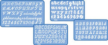 Load image into Gallery viewer, Helix Assorted Font Lettering Guide 4 Piece Set (Script, Digital, Stripe, Shadow) (08500)