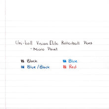 Load image into Gallery viewer, uni-ball Vision Elite Rollerball Pens, Micro Point (0.5mm), Blue, 12 Count