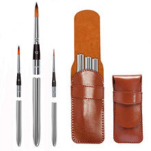 Load image into Gallery viewer, High-end Art Travel Painting Brush Synthetic Sable Round Hair Short Handle Brush for Acrylic Oil and Watercolor Painting 3Pcs