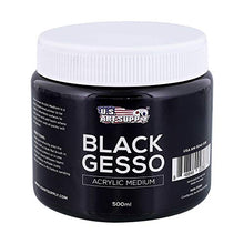 Load image into Gallery viewer, U.S. Art Supply Black Gesso Acrylic Medium, 500ml Tub - 16.9 Ounces over a Pint
