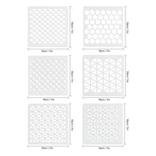 Load image into Gallery viewer, 6 Set Sacred Geometric Honeycomb Stencils, 7Inch Sashiko Stencil Art Painting Templates for Scrapbooking Drawing Tracing DIY Furniture Wall Floor Décor