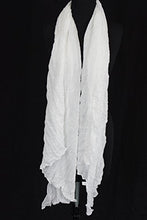 Load image into Gallery viewer, Cotton Solid Color wrinkle Linen Scarf, fashion scarf, multi color, beach scarf (White)