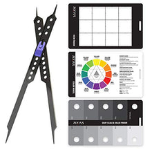 Load image into Gallery viewer, Proportional Divider Drawing Tool for Artists by Pixiss, Gray Scale Value Finder, Color Wheel and Artists View Catcher Finder