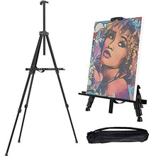 Load image into Gallery viewer, Gotideal 66" Artist Easel Stand, Extra Thick Aluminum Metal Tripod Display Easel Field Easel with Carrying Bag for Floor/Table-Top Drawing and Displaying Adjustable Height from 21" to 66" Art Supplies