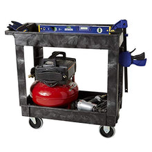 Load image into Gallery viewer, Rubbermaid Commercial Service/Utility Cart, Two-Shelf, 300 lb capactiy, Black (FG9T6600BLA)