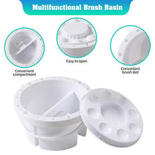 Load image into Gallery viewer, Gazeer Artist Brush Basin,Multifunction Paint Brush Tub with Brush Holder & Lid Palette, Painting Brushes Washer Cleaner - Round