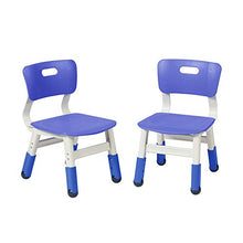 Load image into Gallery viewer, ECR4Kids Resin Adjustable Classroom Chairs, Plastic Indoor Kids Seating for Schools, Daycares, Homes, Adjustable Seat Height, Cornflower Blue (2-Pack)