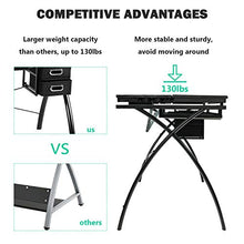 Load image into Gallery viewer, BAHOM Adjustable Drafting Table Glass Top, Art Drawing Craft Desk with 2 Drawers, Perfect for Artwork and Design, Black