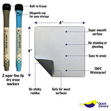 Load image into Gallery viewer, 4"x4" - 12 Pack Reusable Sticky Notes for Home, Office, Classroom and Hospitals - Dry Erase Sticker Labels - Easy to Write and Erase Technology - 2 Magnetic Whiteboard Markers with Erasers