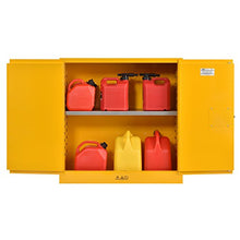 Load image into Gallery viewer, Sandusky Lee SC300F Yellow Steel Safety Cabinet for Flammable Liquids, 1 Shelf, 2 Door Manual Close, 30 Gallon Capacity, 44"Height, 43"Width, 18"Depth