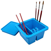 Load image into Gallery viewer, MyLifeUNIT Artist Brush Basin, Multifunction Paint Brush Tub with Brush Holder