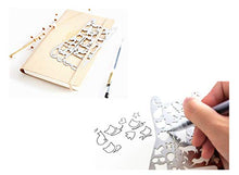 Load image into Gallery viewer, Bullet Journal Stencil Set,Ruler Drawing Painting Hollow Template Icon Tools DIY Kit for Scrapbook Album Card Planner Journal Making(Stainless Steel,4pcs with Different Icons)