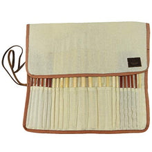 Load image into Gallery viewer, Hide & Drink, Artist Paint Brush Canvas Roll-Up with Leather Lining Storage Wrap / 24 Slots / Workshop Art Study Handmade :: Manta