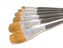 Load image into Gallery viewer, Red Sable Filbert Paint Brushes - Set of 6 Acrylic, Watercolor, Mixed Media or Oil Paint Brushes. Long Handle Professional Art Supplies for Canvas Painting