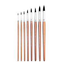 Load image into Gallery viewer, Transon Round Watercolor Detail Paint Brushes Goat Hair 8pcs for Watercolors,Acrylics,Inks,Gouache,Oil and Tempera