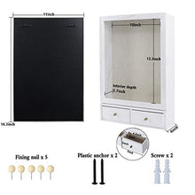 Load image into Gallery viewer, BONKON Shadow Box Frame 11x14 Shadow Box Display Case with 2 Drawers and Linen Back for Memorabilia, Photos, Deep Shadow Box Picture Frame (Vintage White)