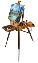 Load image into Gallery viewer, Artist Quality French Easel - Portable Art Easel with Storage Sketch Box, French Style Adjustable Painting Easel with Wooden Pallete & Shoulder Strap for Painting and Drawing