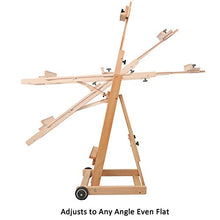 Load image into Gallery viewer, MEEDEN Versatile Studio H-Frame Easel - All Media Adjustable Beech Wood Studio Easel, Painting Floor Easel Stand, Movable and Tilting Flat Available, Holds Canvas Art up to 77"