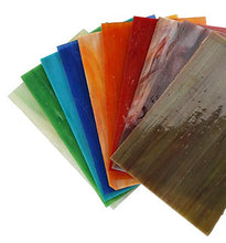 Load image into Gallery viewer, Lanyani 10 Sheets Variety Streaky Glass Packs 4 x 6 inch Cathedrals Stained Glass Sheets for Mosaic Tiles Crafts,Mixed Colors