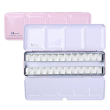 Load image into Gallery viewer, MEEDEN Empty Watercolor Tins Box Palette Paint Case, Medium Pink Tin with 24 Pcs Half Pans