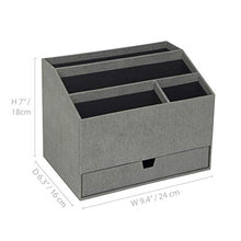 Load image into Gallery viewer, Bigso Greta Desktop Organizer, 16 x 9.4 x 7.2 Inches, Gray