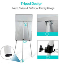 Load image into Gallery viewer, DexBoard Magnetic Whiteboard Easel 24" x 36"|Height Adjustable Dry Erase Board Tripod Office Presentation Board w/ Flipchart Pad, Magnets & Eraser, White