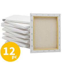 Load image into Gallery viewer, FIXSMITH Stretched White Blank Canvas- 8x10 Inch,Bulk Pack of 12,Primed,100% Cotton,5/8 Inch Profile of Super Value Pack for Acrylics,Oils & Other Painting Media.