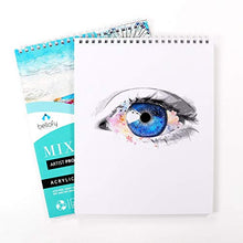 Load image into Gallery viewer, Bellofy 2 x Large Mixed Media Sketchbook 11x14 Inch - Art Paper Pads, 20 Sheets/Pad | 98 lb 160gsm | Spiral Sketchpad for Multimedia - Acrylic Pencil Pen Watercolor | Art Supplies