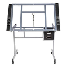 Load image into Gallery viewer, Bonnlo Glass Top Drafting Table, Professional Drawing Desk Art Craft Work Station, Angle Adjustable w/Storage Drawers for Reading, Writing