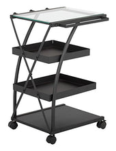 Load image into Gallery viewer, SD STUDIO DESIGNS Modern Triflex Mobile Storage Taboret for Arts and Crafts, Charcoal/Clear Glass