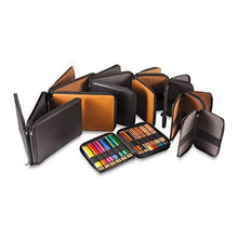 Load image into Gallery viewer, Speedball Art Products Genuine Leather Storage Case for Pencils, Markers, Pens and Art Supplies (Holds Up to 48 Standard Pencils, Antique Brown)